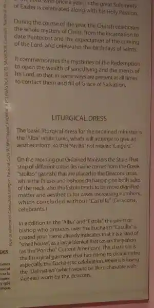 Liturgical dress